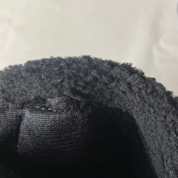 Black Suede Wedge Heeled Boot Lined with Sherpa - Picture 4 of 7